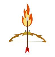 ardente freccia. fuoco e fiamma, signore rama arco. indiano Festival Navratri e vijayadashami celebrazione vettore