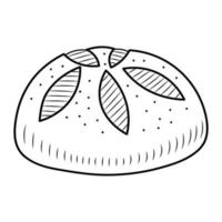 ciambella pane nel mano disegnato stile isolato su bianca sfondo per manifesto, etichetta o forno negozio menù, cibo schizzo per confezione design vettore