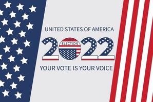 giorno di a medio termine elezioni. votazione 2022 Stati Uniti d'America, bandiera design. politico elezione campagna vettore