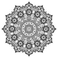 motivo circolare a forma di mandala per henné, mehndi, tatuaggio, decorazione. ornamento decorativo in stile etnico orientale. pagina del libro da colorare. vettore