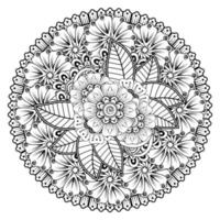 motivo circolare a forma di mandala per henné, mehndi, tatuaggio, decorazione. ornamento decorativo in stile etnico orientale. pagina del libro da colorare. vettore