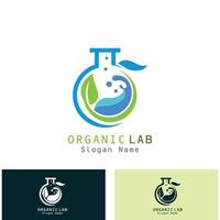 verde laboratorio logo design concetto creativo laboratorio con foglia vettore