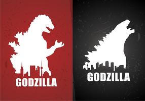 Vettore libero degli ambiti di provenienza del manifesto di film di Godzilla