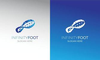 infinito piede logo design vettore