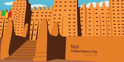 il ufficiale bandiera di mali per celebrare indipendenza giorno vettore