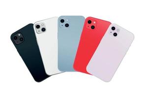 novità moderno smartphone aggeggio 14 versione, impostato 5 pz nuovo originale colori - vettore