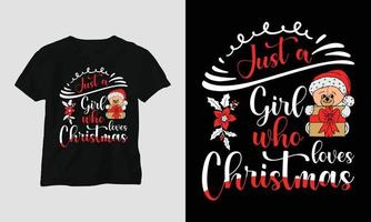 appena un' ragazza chi gli amori Natale - Natale giorno maglietta design vettore