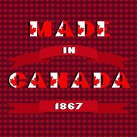 contento Canada giorno carta. modello con rosso e bianca colore moderno tipografia per celebrazione disegno, volantino, bandiera su scacchi sfondo. nazionale bandiera stile vettore