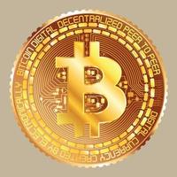 bitcoin dorato metallico vettore