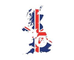 Regina Elisabetta viso ritratto rosso con Britannico unito regno bandiera nazionale Europa emblema carta geografica icona vettore illustrazione astratto design elemento