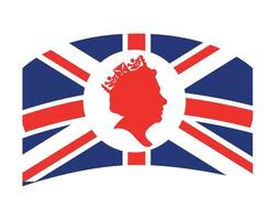 Regina Elisabetta viso bianca e rosso Britannico unito regno bandiera nazionale Europa emblema vettore illustrazione astratto design elemento