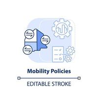 mobilità politiche leggero blu concetto icona. maas introduzione componente astratto idea magro linea illustrazione. isolato schema disegno. modificabile ictus. vettore