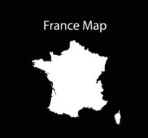 Francia carta geografica vettore illustrazione nel nero sfondo