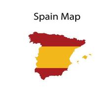 Spagna carta geografica vettore illustrazione nel nazionale bandiera sfondo