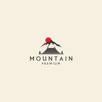 silhouette di montagne e banchine retrò logo vettore icona simbolo illustrazione design