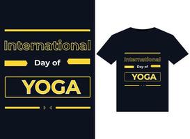 internazionale giorno di yoga illustrazione per un' pronti per la stampa magliette design vettore
