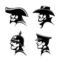 pirata, cowboy, prussiano generale, Tedesco soldato vettore