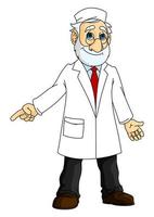 cartone animato medico nel bianca cappotto vettore