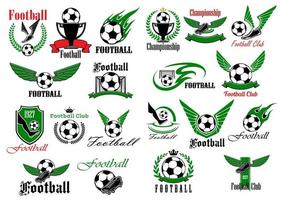 sportivo icone per calcio o calcio gioco design vettore