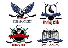 ghiaccio hockey badge e icone vettore