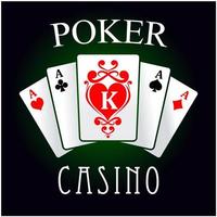 poker gioco icona con quattro assi e re carte vettore