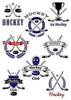 ghiaccio hockey gioco e club simboli vettore