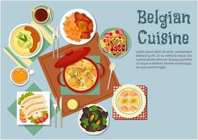 belga cucina popolare nazionale piatti vettore