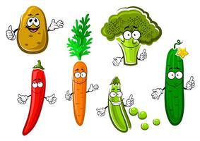 cartone animato fresco biologico verdura personaggi vettore
