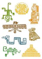 azteco e maya ornamentale simboli vettore