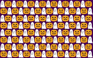 Halloween senza soluzione di continuità modello design con fantasma e zucca vettore