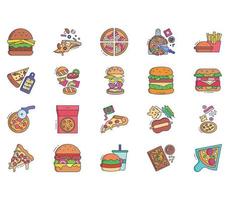 Pizza e hamburger illustrazione vettore