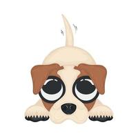 isolato carino Volpe terrier cane cartone animato personaggio vettore illustrazione