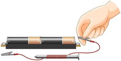 semplice elettrico circuito con batteria vettore