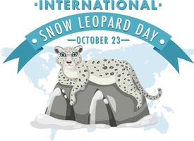 internazionale neve leopardo giorno bandiera design vettore