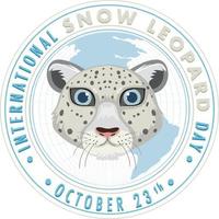 internazionale neve leopardo giorno bandiera design vettore