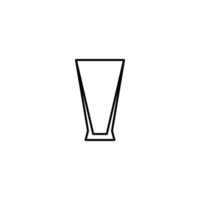 vuoto pilsner o birra bicchiere icona su bianca sfondo. semplice, linea, silhouette e pulito stile. nero e bianca. adatto per simbolo, cartello, icona o logo vettore
