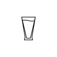 pilsner o birra bicchiere icona con pieno pieno con acqua su bianca sfondo. semplice, linea, silhouette e pulito stile. nero e bianca. adatto per simbolo, cartello, icona o logo vettore