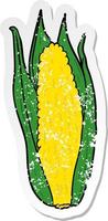 adesivo in difficoltà di un cartone animato di mais vettore