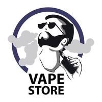 Vape memorizzare con silhouette design stile vettore