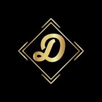 d lettera logo design per moda e bellezza e terme azienda. d lettera vettore icona. d d'oro logo