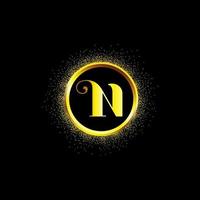 n lettera logo design per moda e bellezza e terme azienda. n lettera vettore icona. n d'oro logo