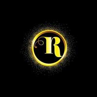r lettera logo design per moda e bellezza e terme azienda. r lettera vettore icona. r d'oro logo