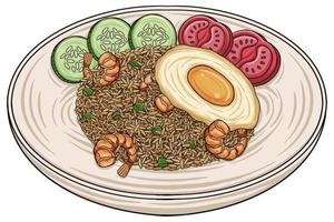 nasi goreng a partire dal Indonesia nel vettore illustrazione