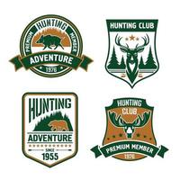 a caccia sport club scudo icone vettore