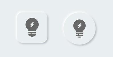 leggero lampadina solido icona nel neomorfo design stile. idea segni vettore illustrazione.