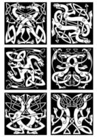 Magia draghi celtico nodo modelli nel tribale stile vettore