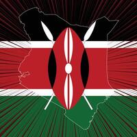 Kenia indipendenza giorno carta geografica design vettore