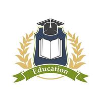 formazione scolastica icona emblema per Università, Università vettore