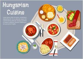 nazionale ungherese cucina piatti impostato vettore