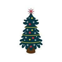 astratto disegno di un' festivo decorato Natale albero su un' bianca sfondo - vettore